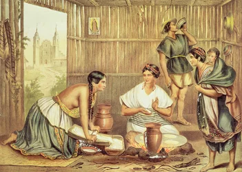 Indians Preparing Tortillas, from 